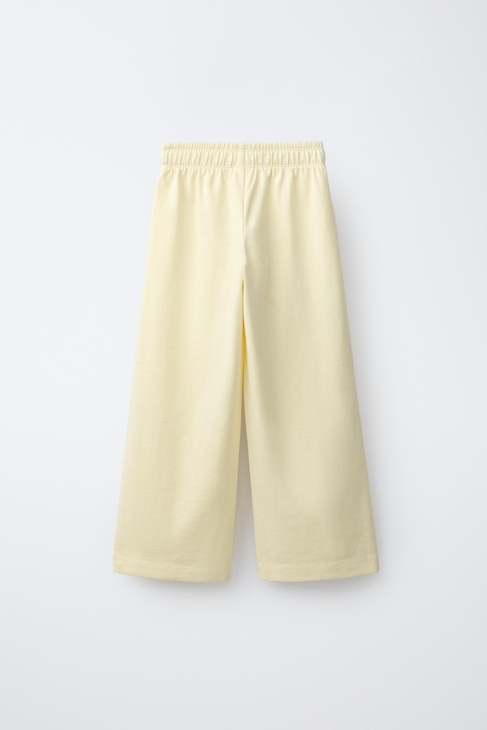 PANTALON EN MOLLETON HEAVY JERSEY À JAMBES LARGES